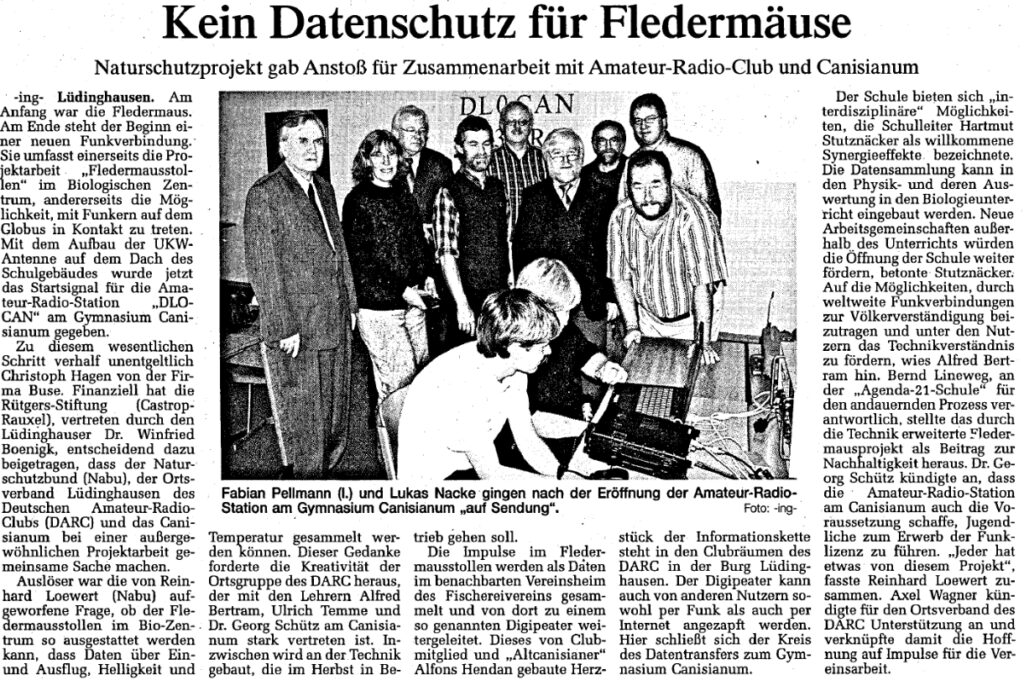 Scan Zeitungsartikel "Kein Datenschutz für Fledermäuse" aus WN 05.09.2006